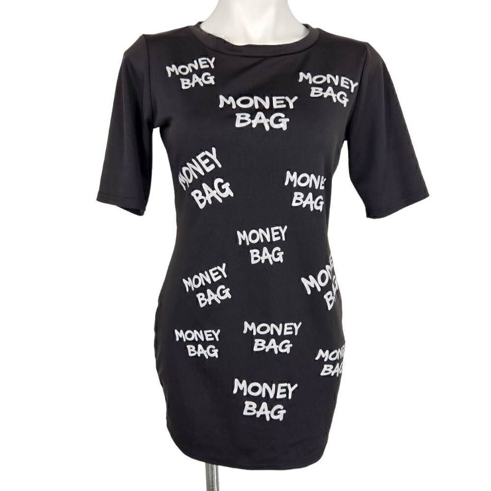 Boutique money bag black mini dress Size medium - Picture 1 of 6